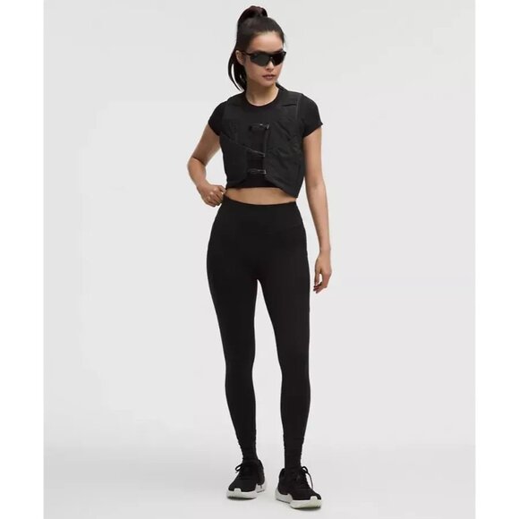 Lululemon Fast & Free High Rise Tight W/Pockets 25" Black Size 20 Womens - Picture 1 of 5
